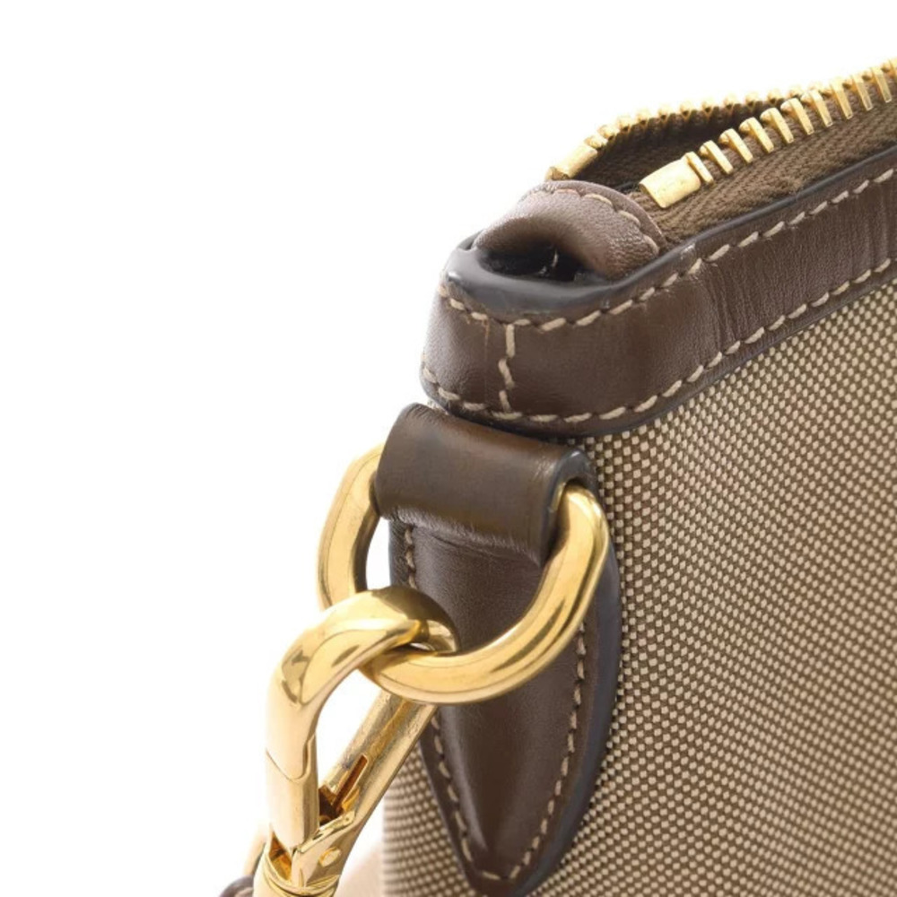Prada Leather Brown JACQUARD Canvas Handbag - Picture 8 of 9
